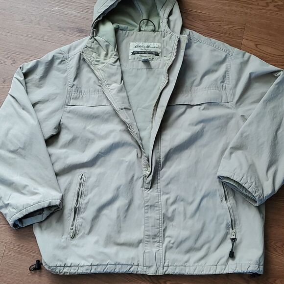 Eddie Bauer XL All Weather Lightweight Cozy Winter Tan Khaki Jacket - Picture 10 of 10